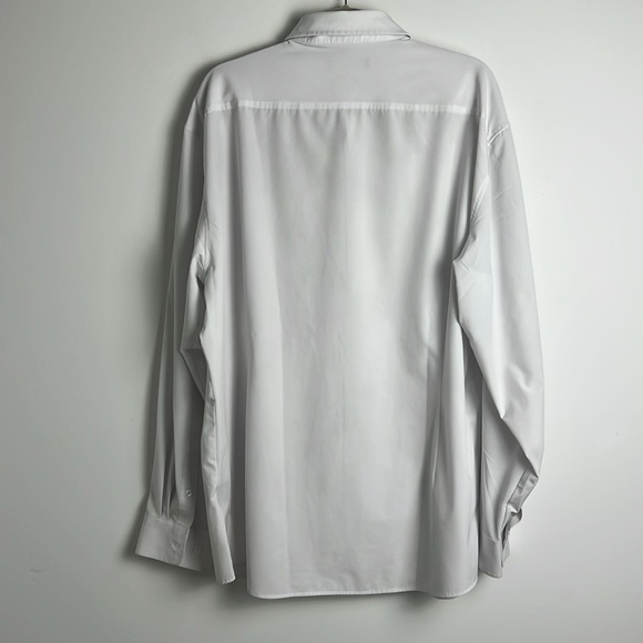 American Tall Traveler Stretch Dress Shirt White 2XL Semi Tall Career Classic - Picture 7 of 12